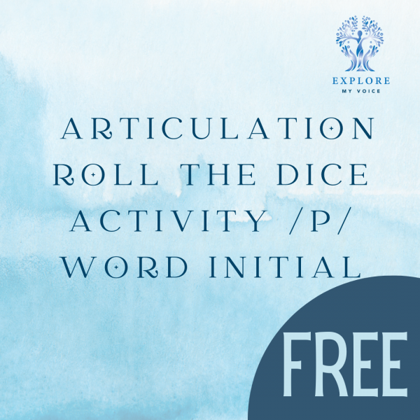 FREE Articulation Roll the Dice Activity /P/ Word Initial