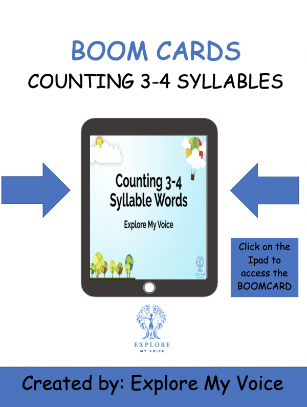 Boom Card: Counting 3-4 Syllable Words